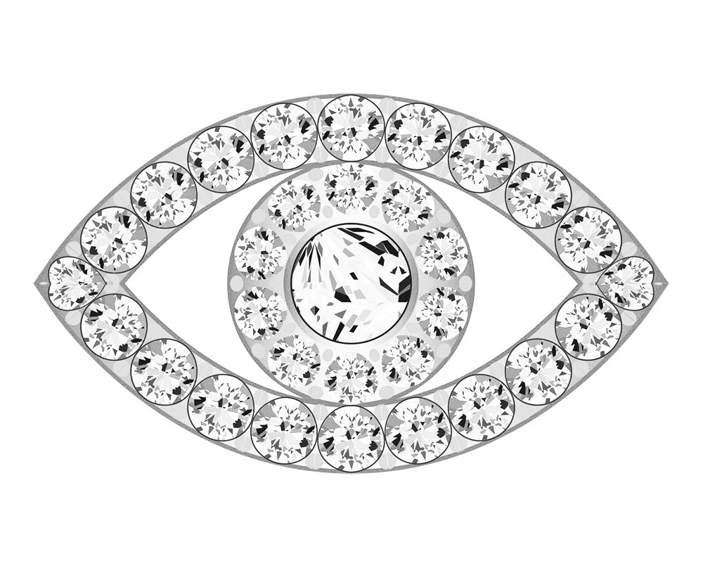 Mini Evil Eye Icon - Clear/Silver