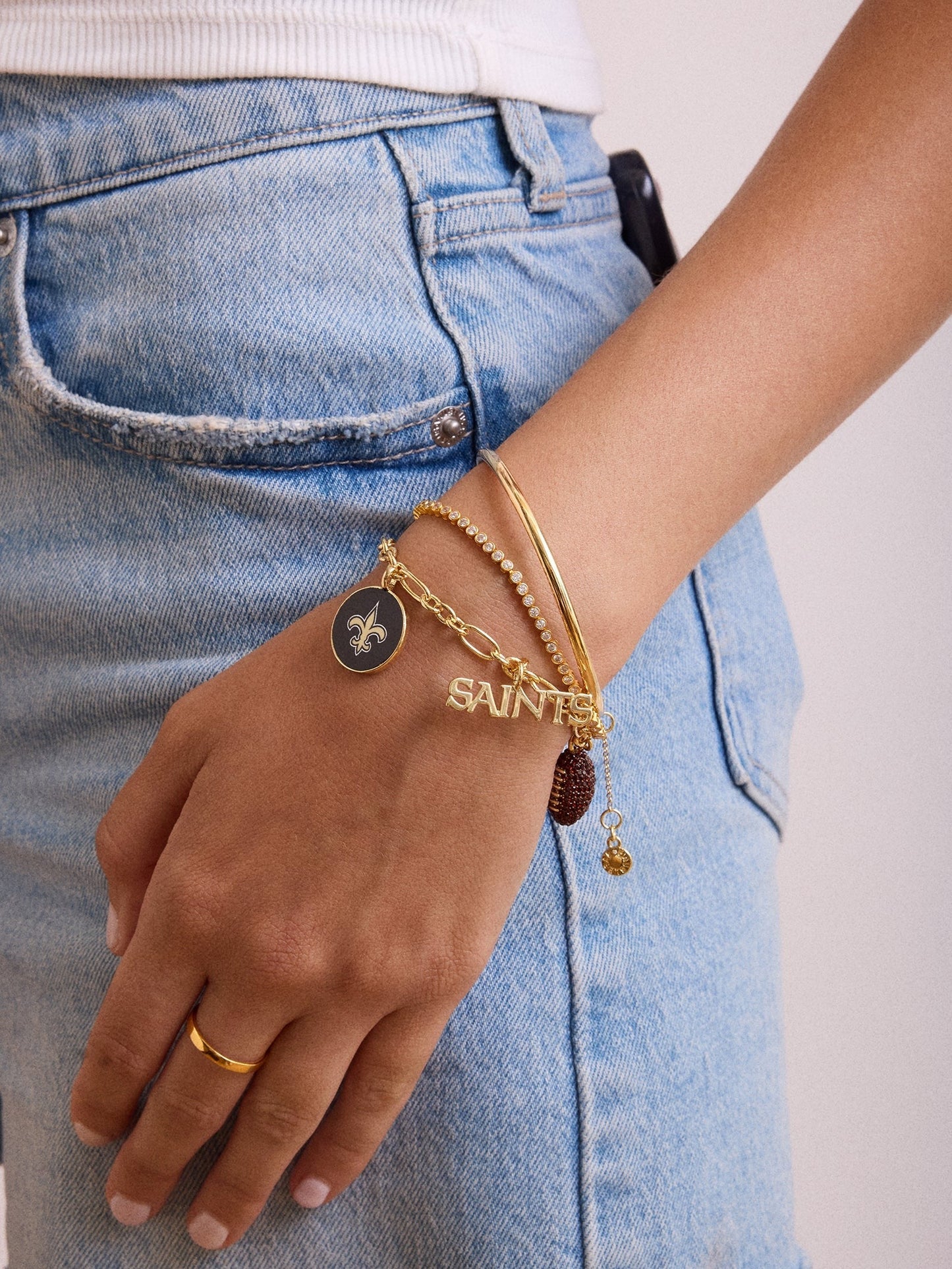 NFL Charm Bracelet - New Orleans Saints