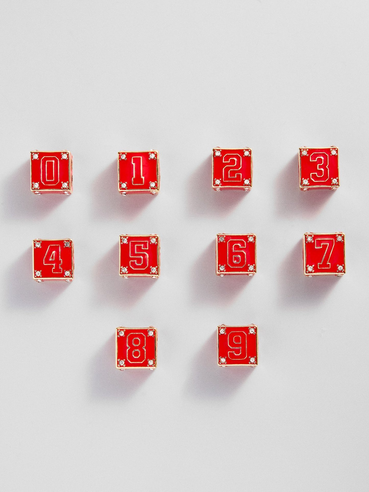 Block Party Varsity Number Custom Bracelet - Cherry Red Single Digit