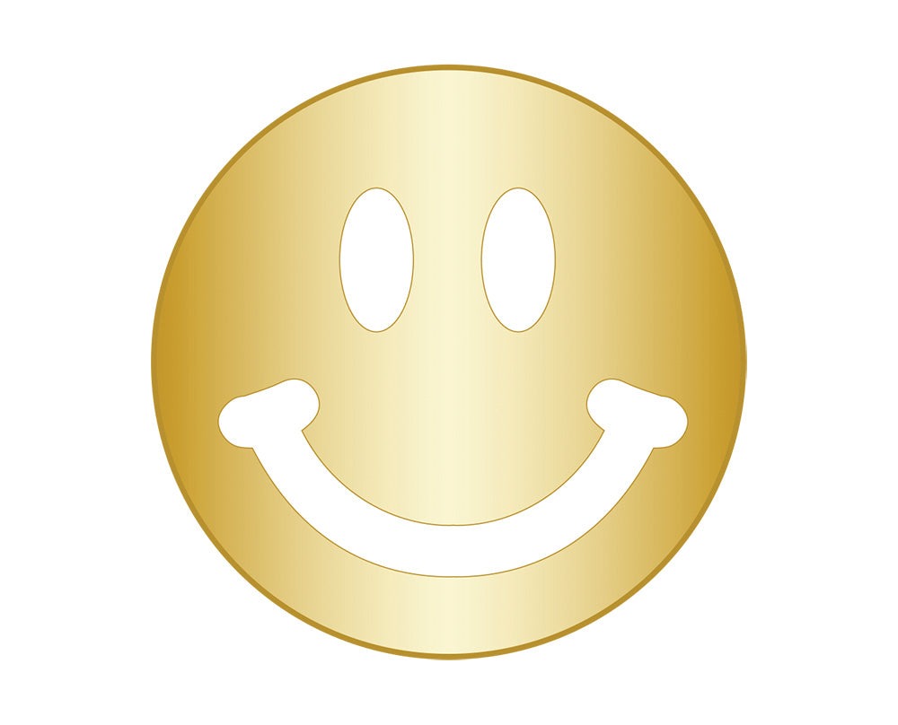 Mini Smiley Icon Motif - Gold