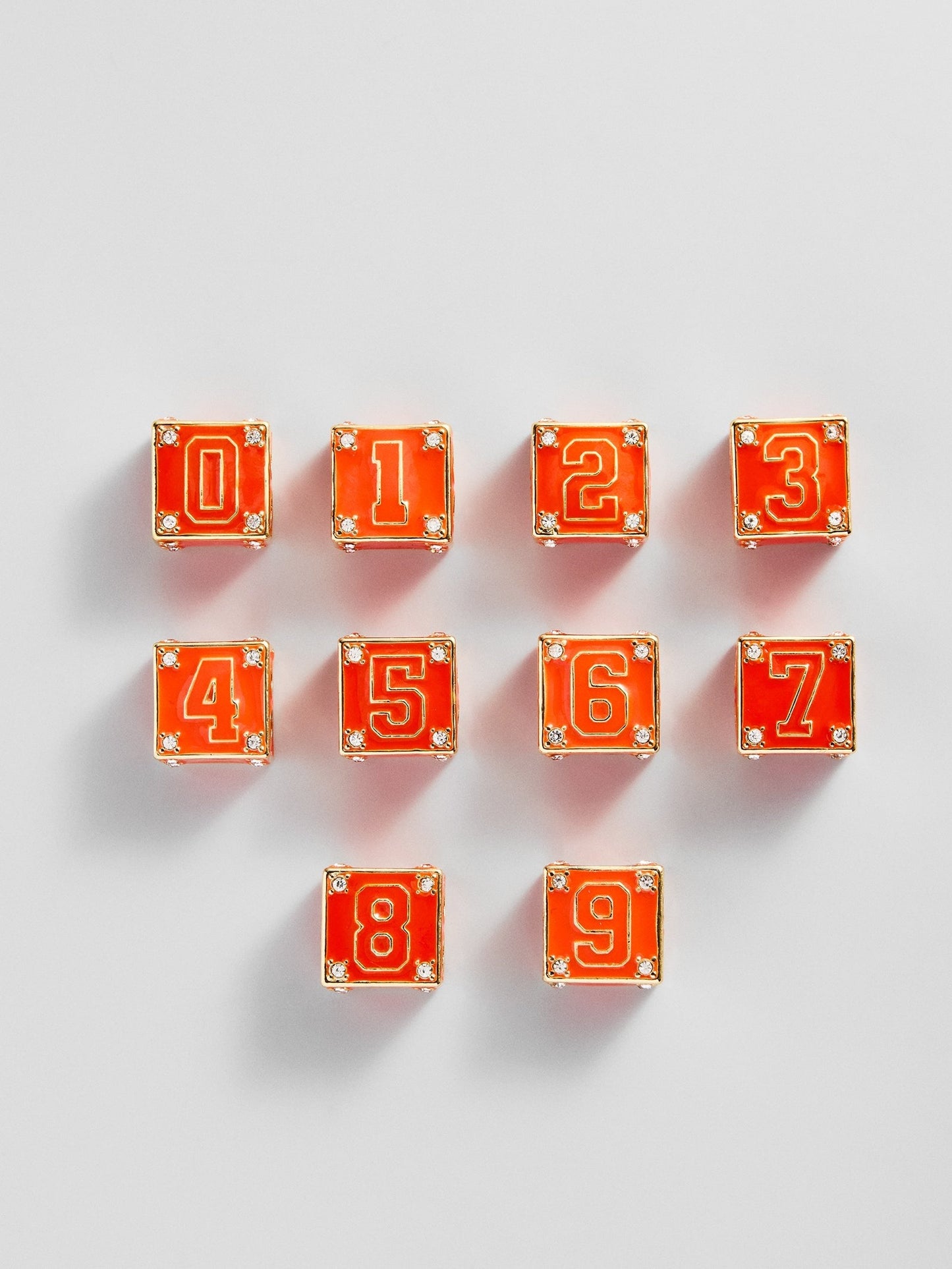 Block Party Varsity Number Custom Bracelet - Tangerine Single Digit