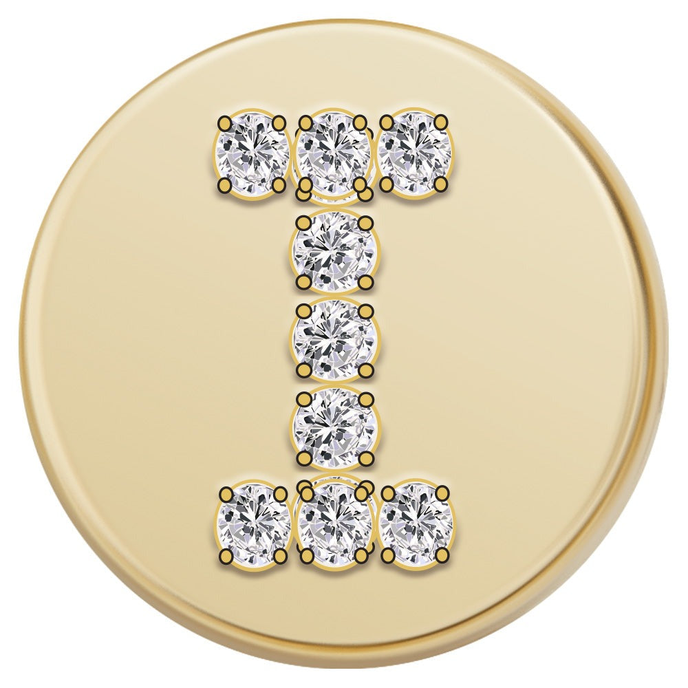 Gold Letter Bead - I