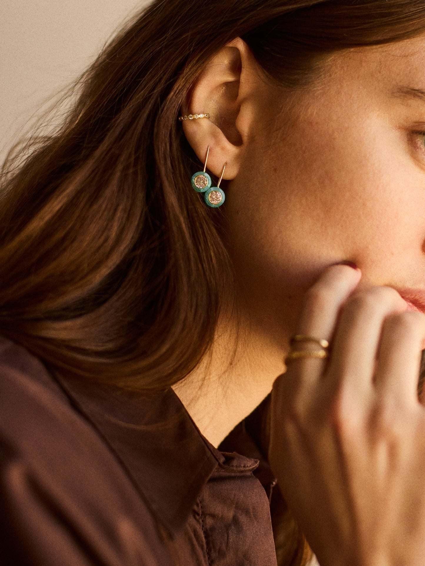 Fallon 14K Gold Semi-Precious Earrings - Turquoise