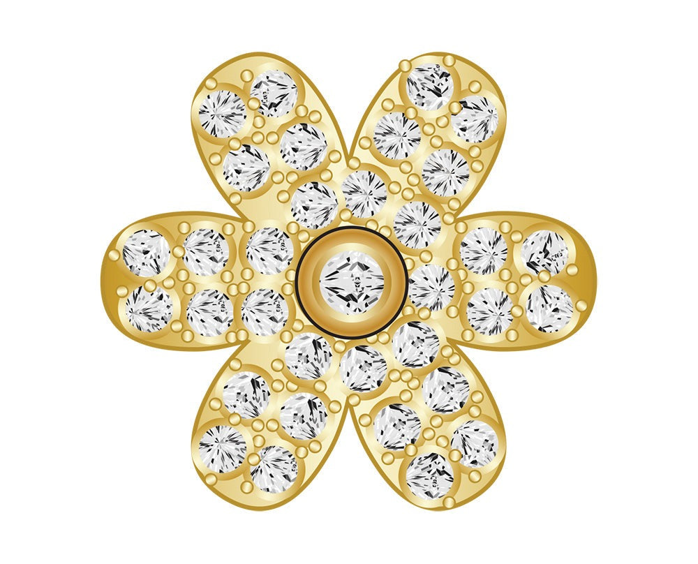 Mini Daisy Icon - Clear/Gold