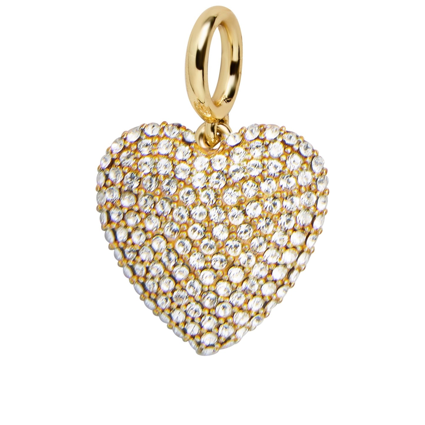 Heart Cluster Charm - Puffy Pave