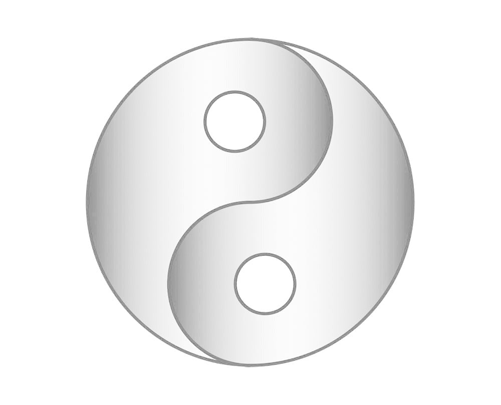 Yin Yang Icon - Silver