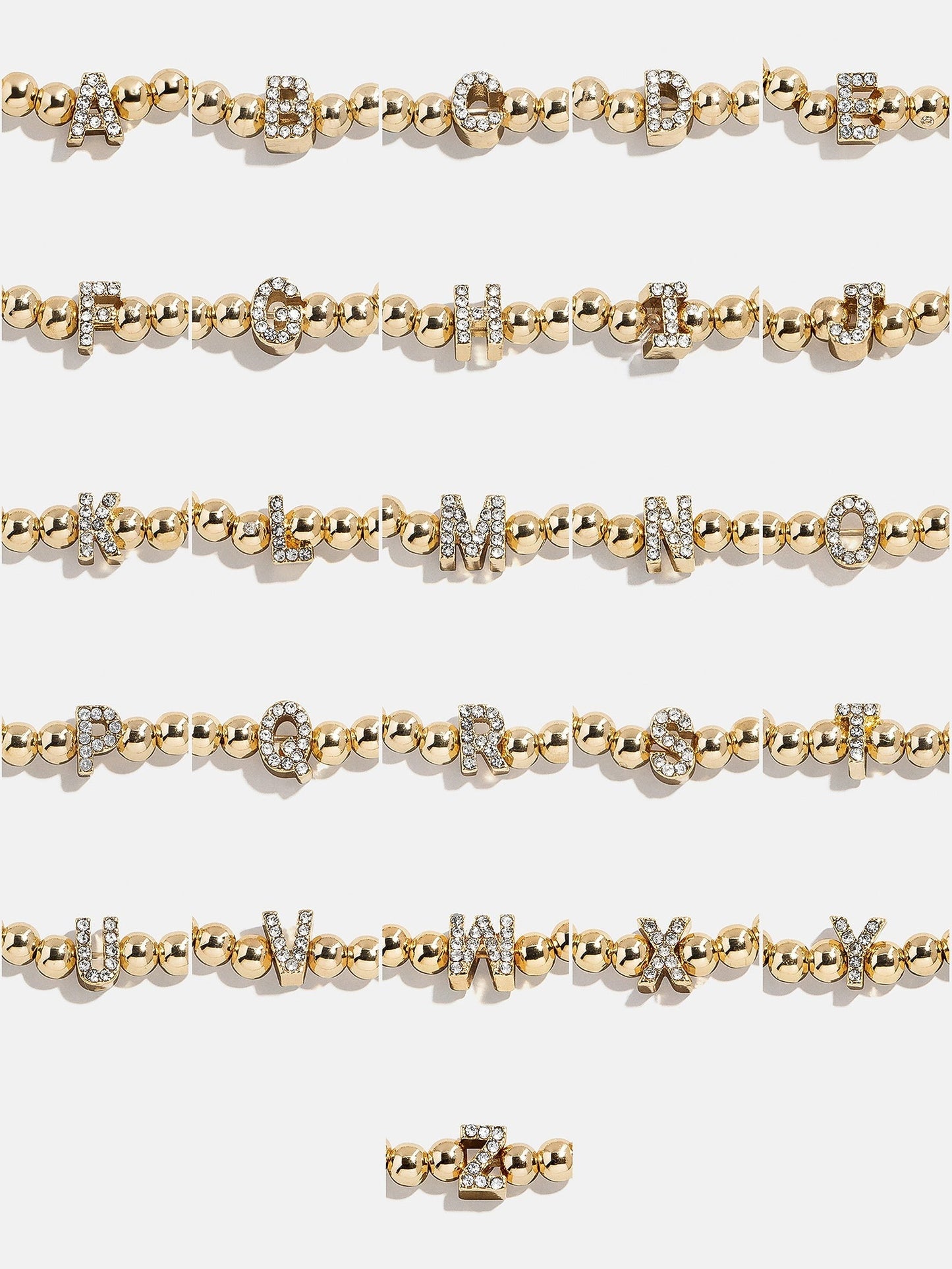 Gold/Pavé Repeating Initial Pisa Bracelet - U