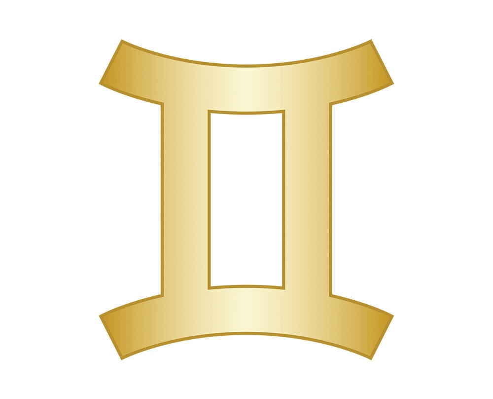 Gemini Mini Zodiac Icon - Gold