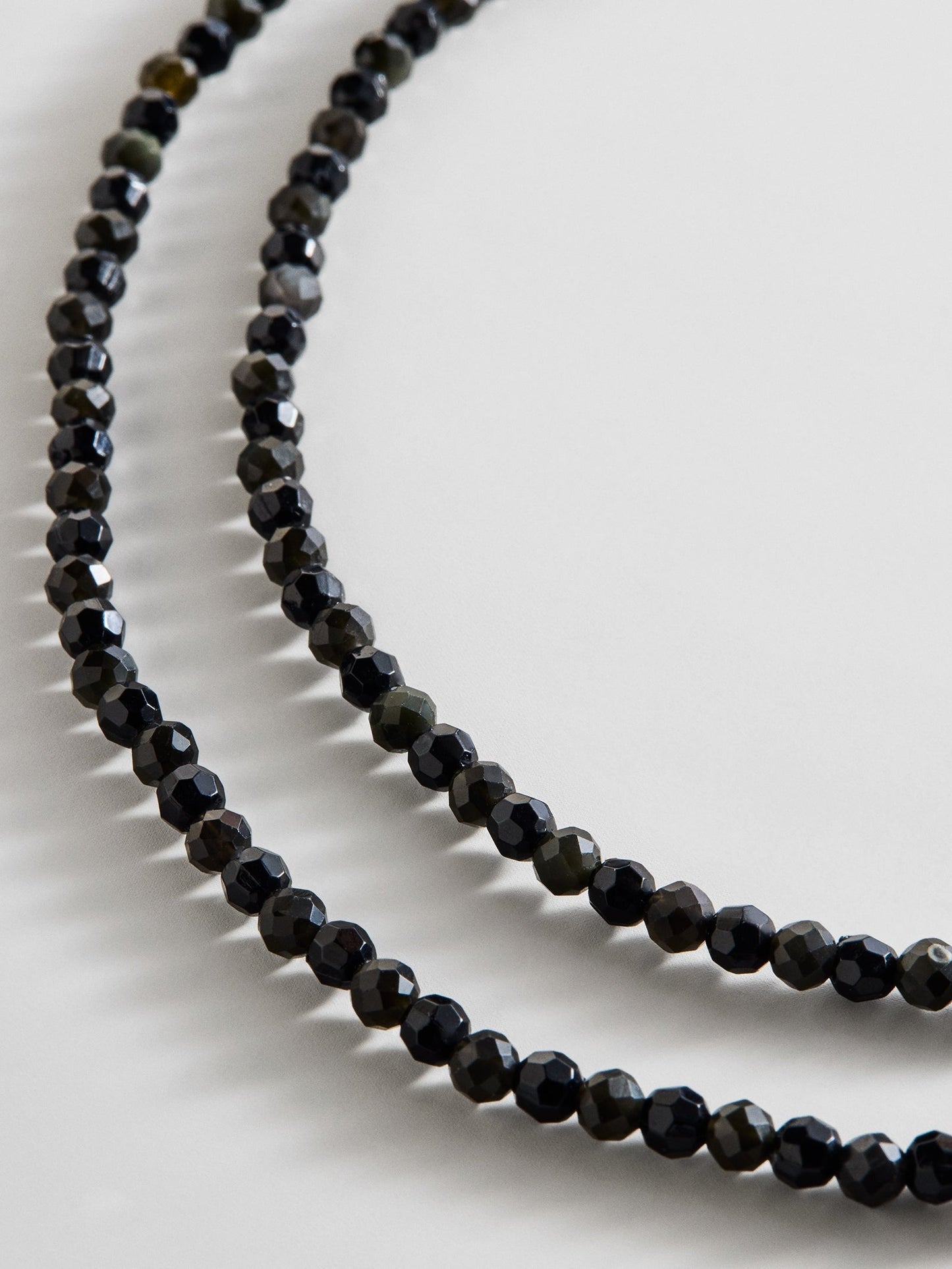Semi-Precious Pearl Wrap Necklace - Onyx