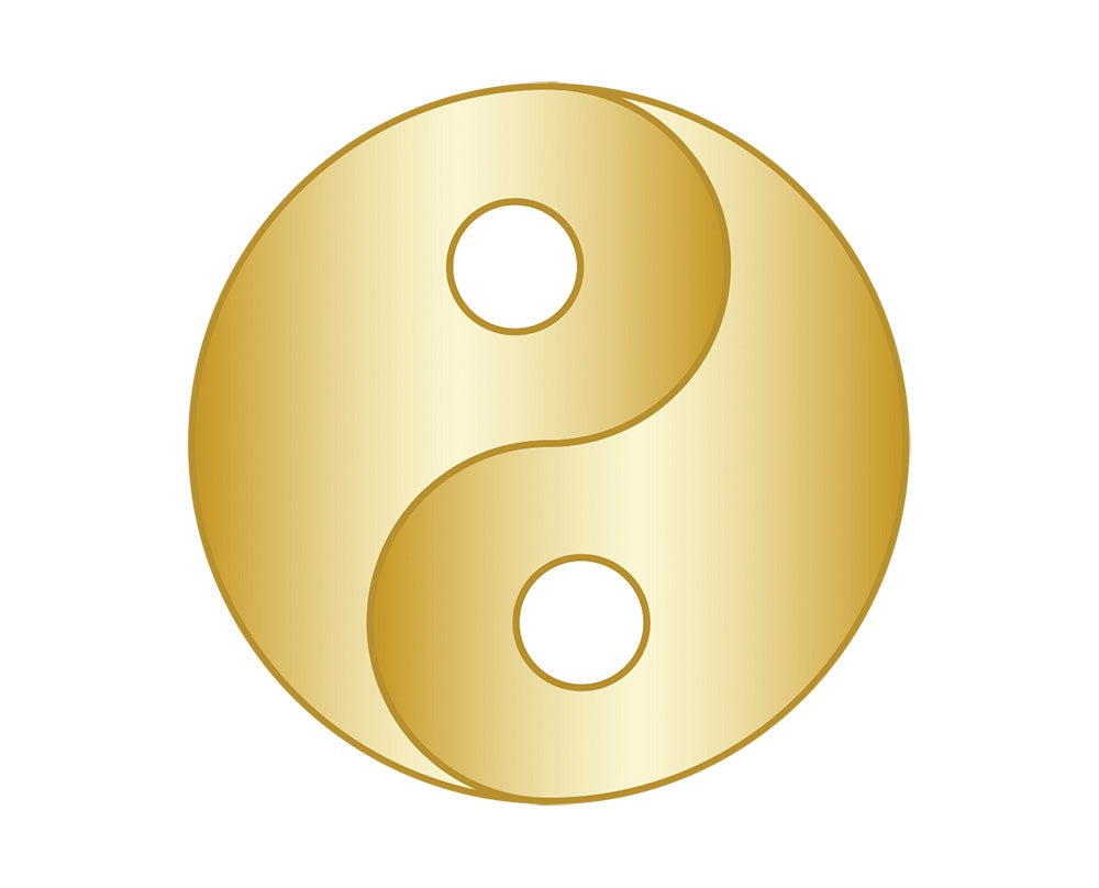 Mini Yin Yang Icon - Gold