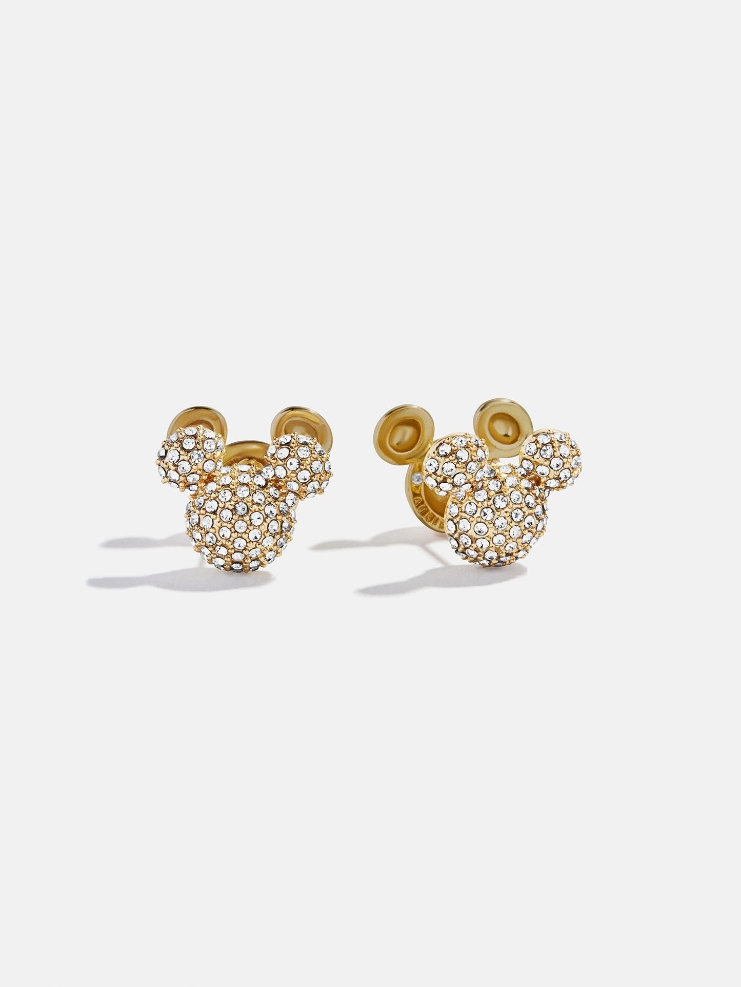 Disney Mickey Mouse Reversible Stud Earrings - Gold/Pavé