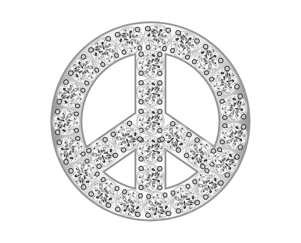 Mini Peace Icon - Clear/Silver
