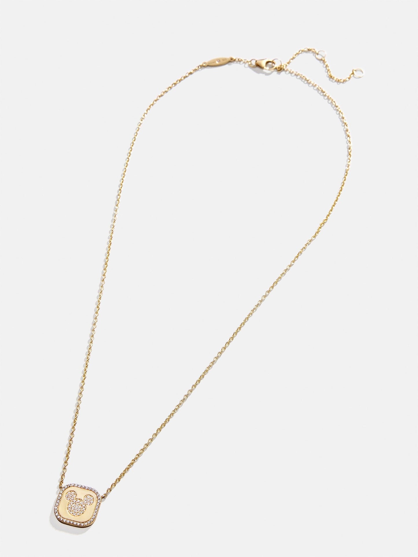 Disney Mickey Mouse 18K Gold Plated Sterling Silver Pendant Necklace - Gold/Pavé