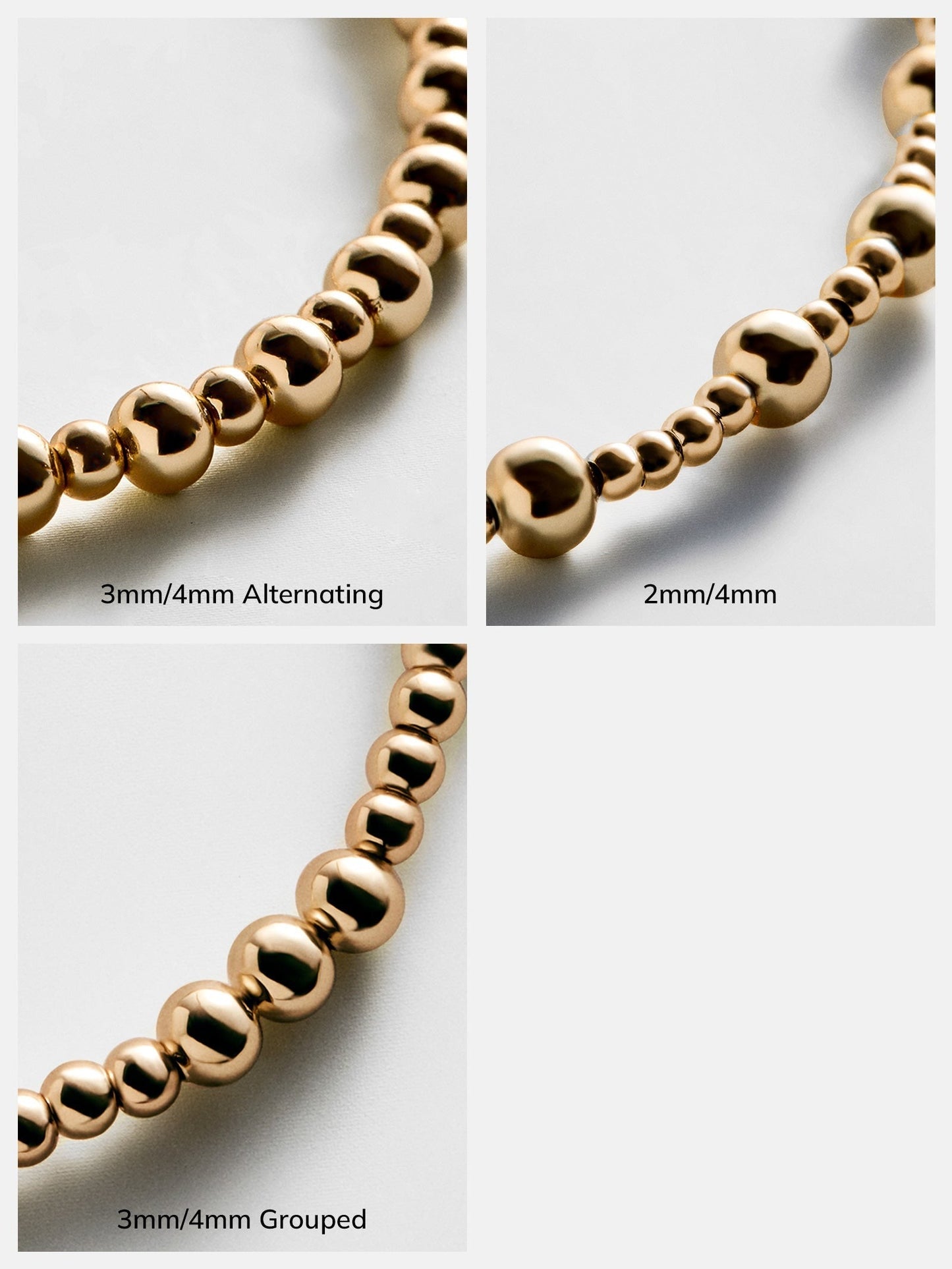 Chelsea Pisa Bracelet - 3MM/4MM Grouped Gold Pisa