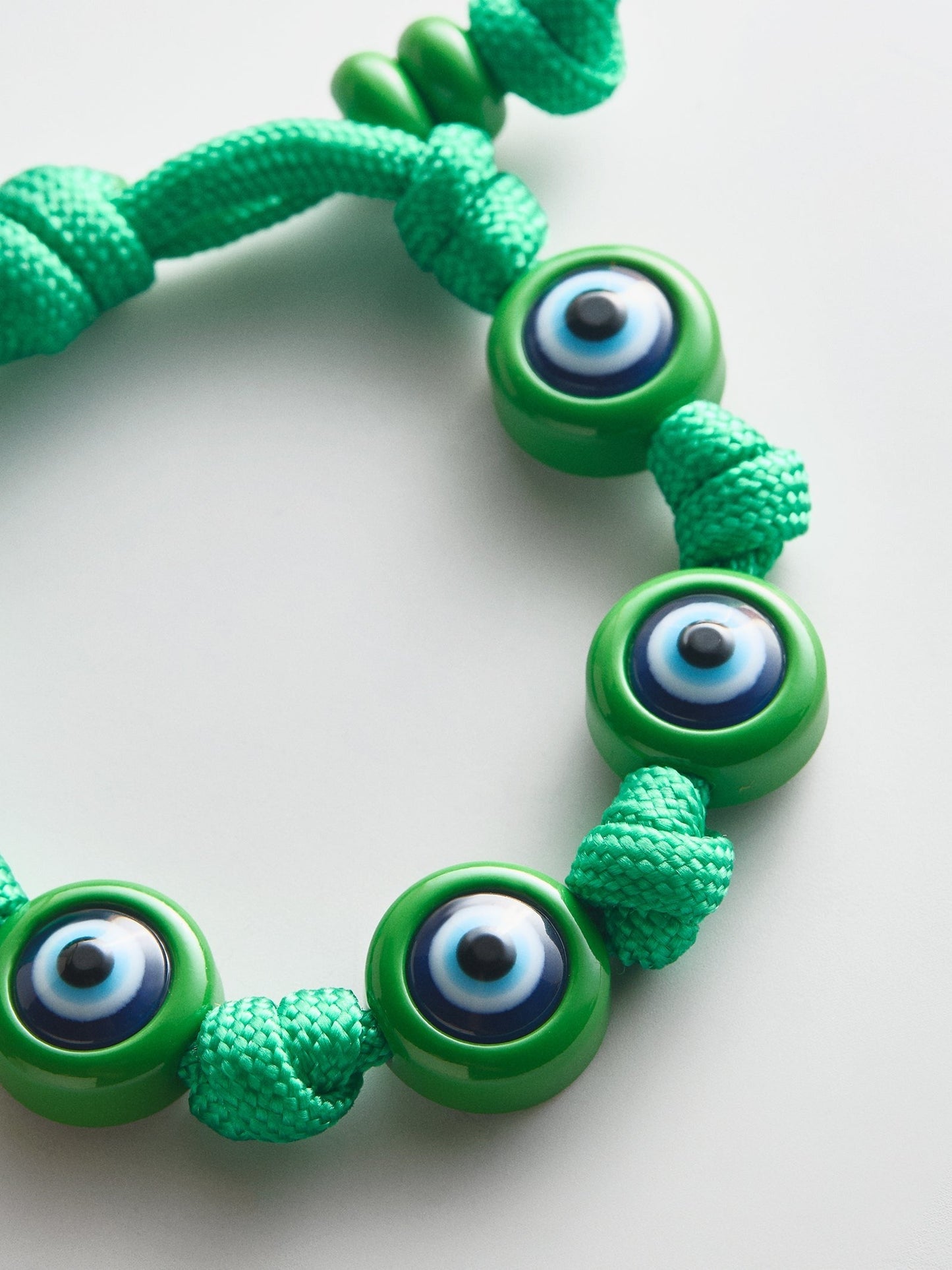 Knotty Good Eye Cord Bracelet - Bright Green