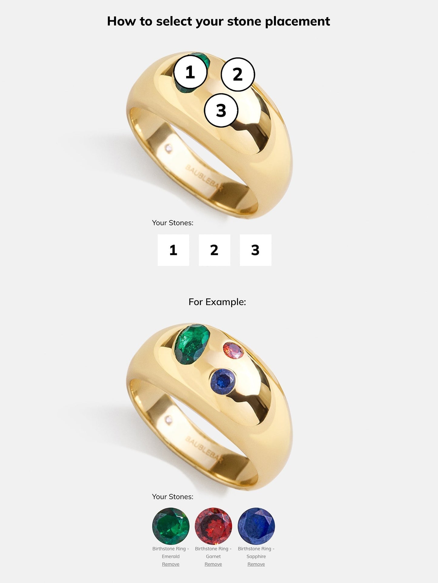 14K Gold Custom Birthstone Ring - Gold