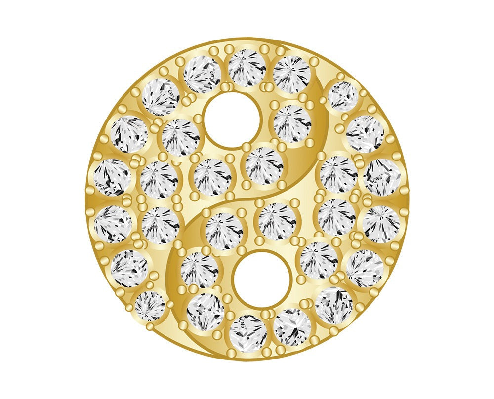Mini Yin Yang Icon - Clear/Gold
