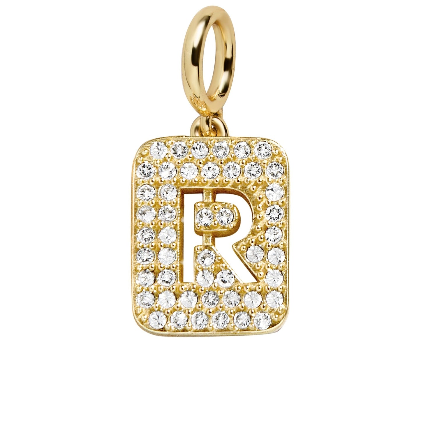 Block Pavé Initial Cluster Charm - R