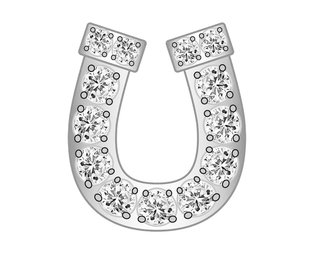 Mini Horseshoe Icon - Clear/Silver