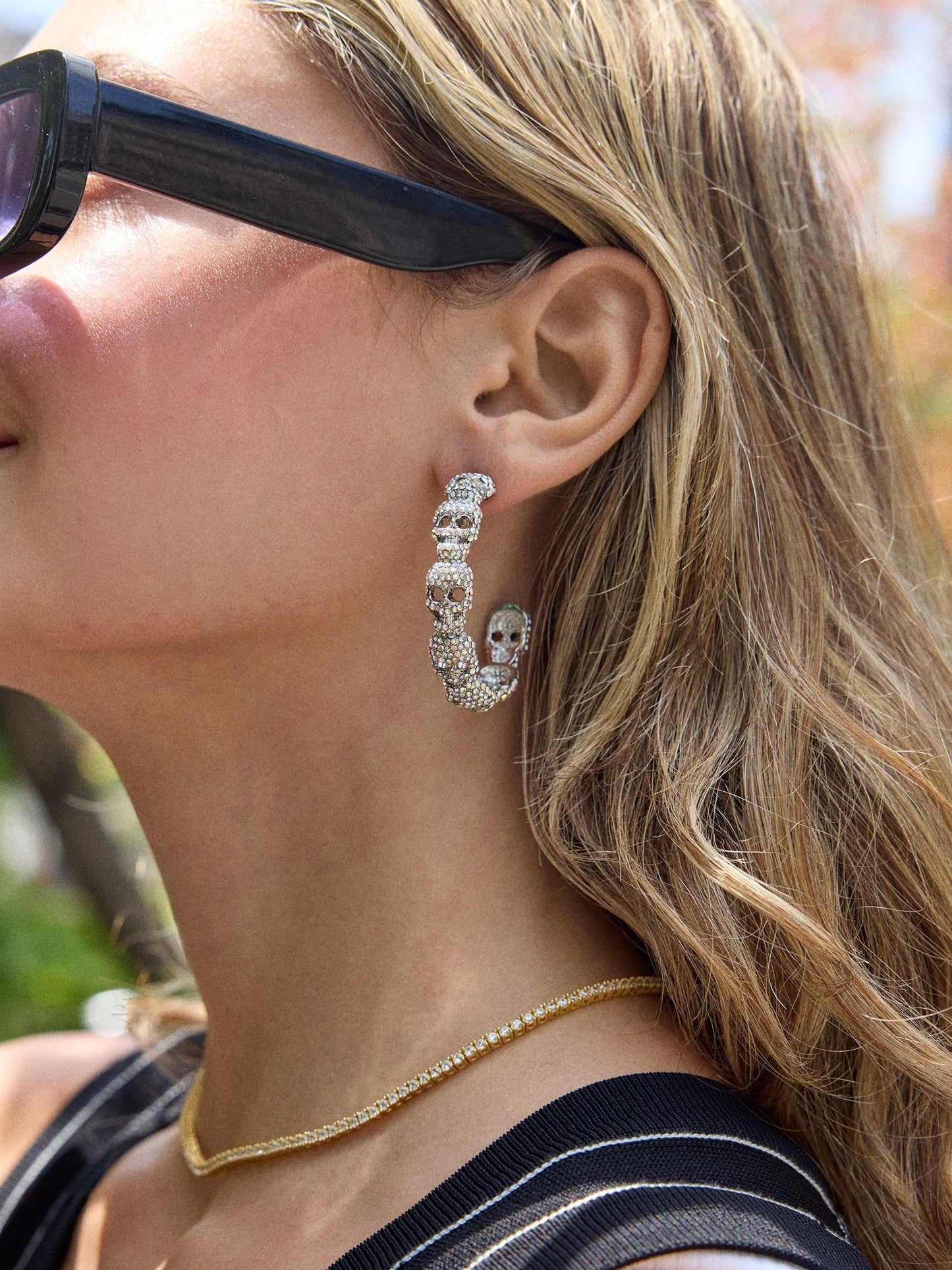 To Die For Hoop Earrings - Silver/Pavé