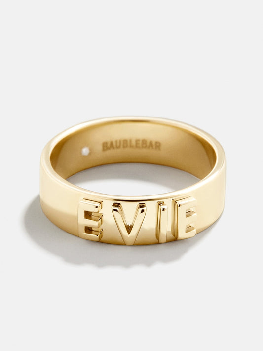 14K Gold Custom Block Ring - 14K Gold