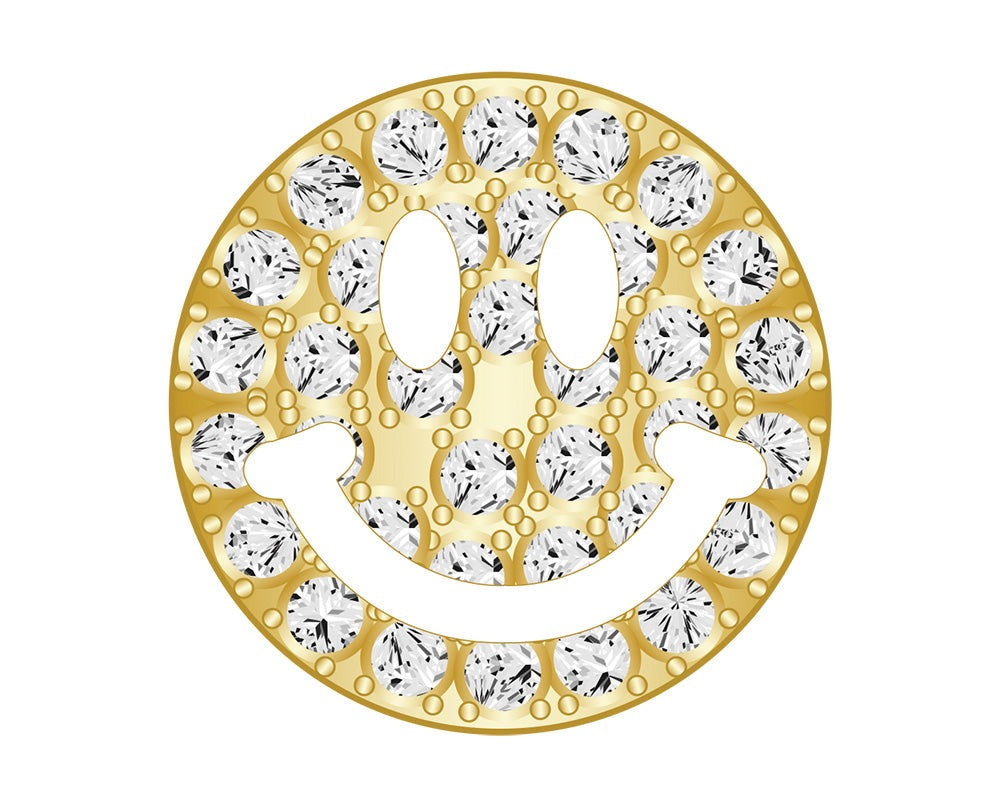 Smiley Face Icon - Pavé Gold