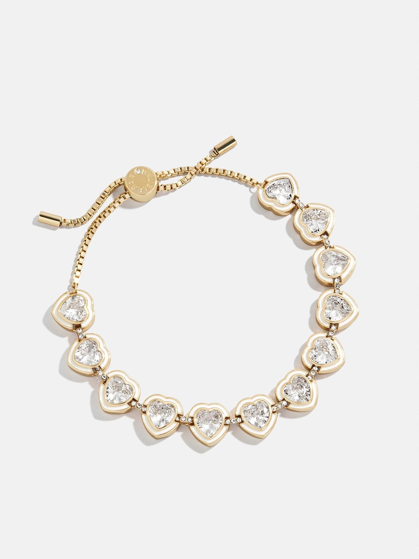 Repeating Heart Crystal Bracelet - Gold/Pavé
