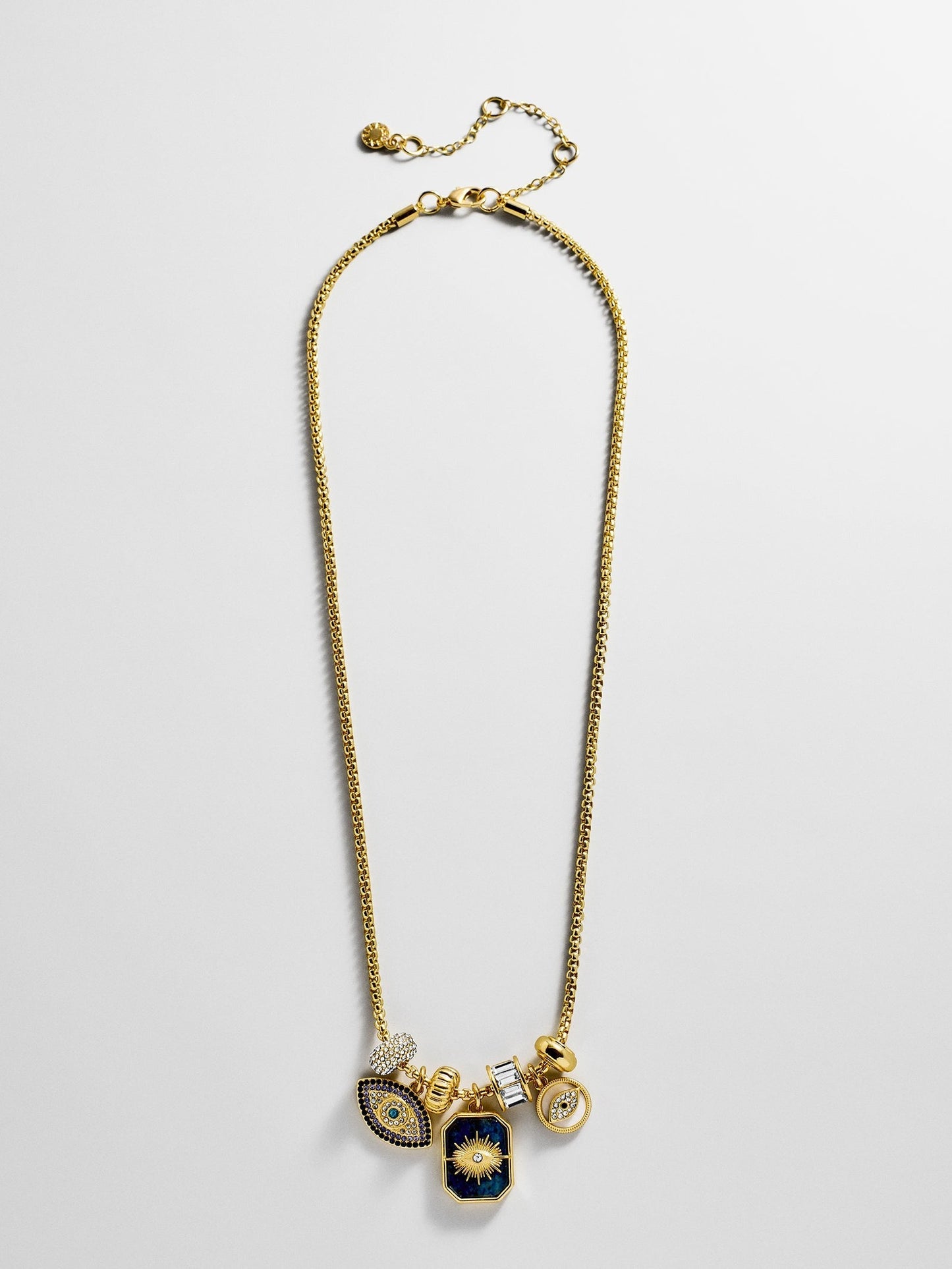 Evil Eye Charm Necklace - Lapis Evil Eye