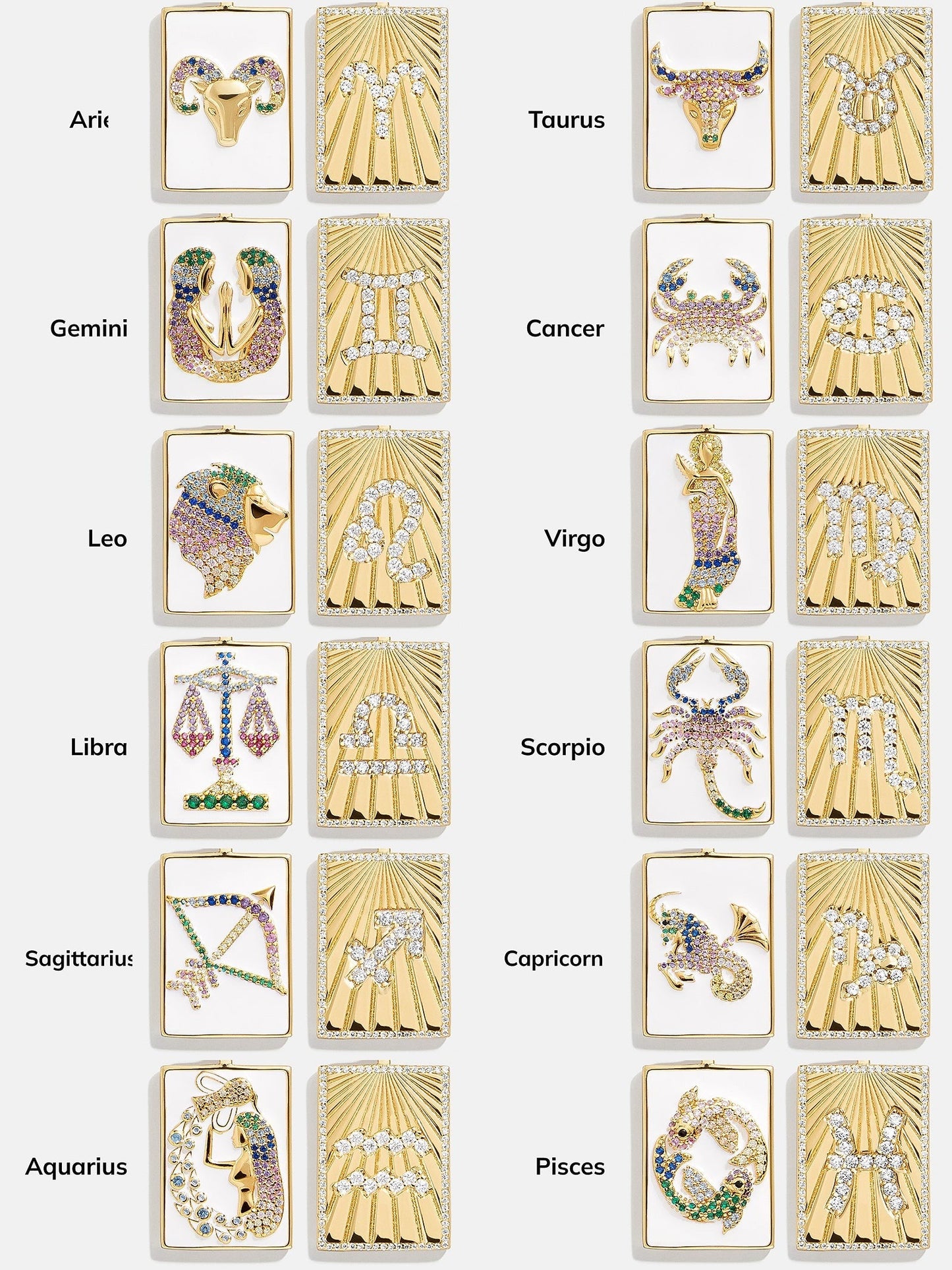 Reversible 18K Gold Zodiac Pendant Necklace - Aquarius