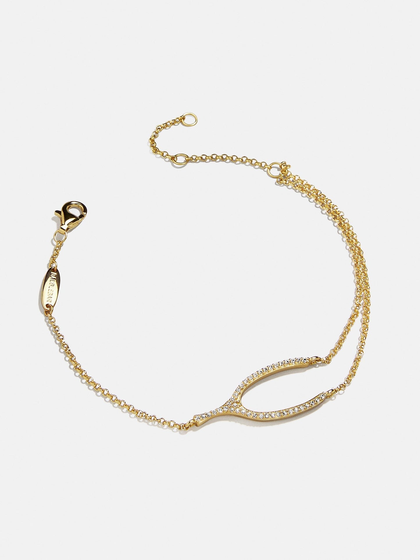 Sabrina 18K Gold Motif Bracelet - Wishbone