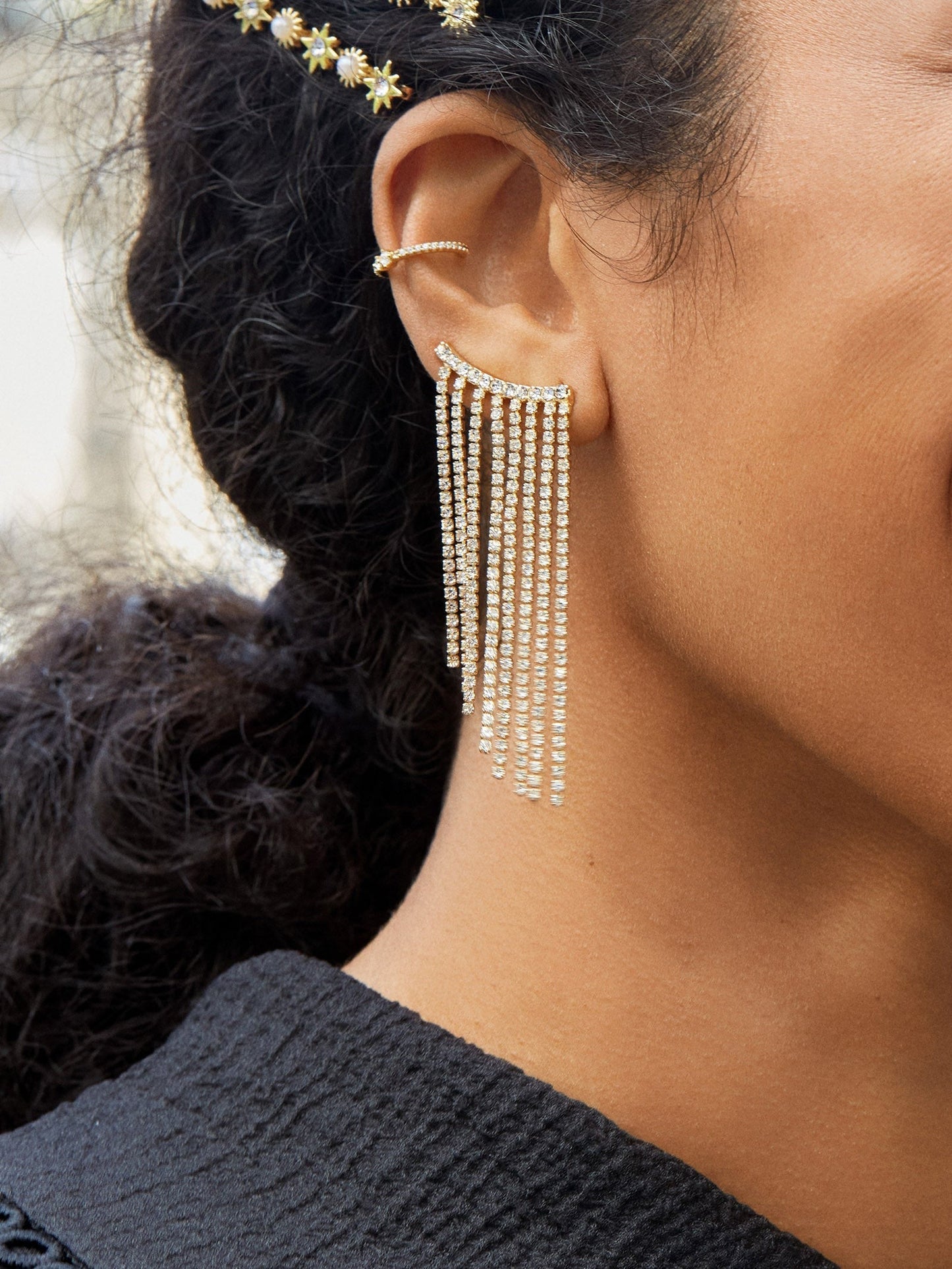 Daniella Earrings - Gold/Pavé