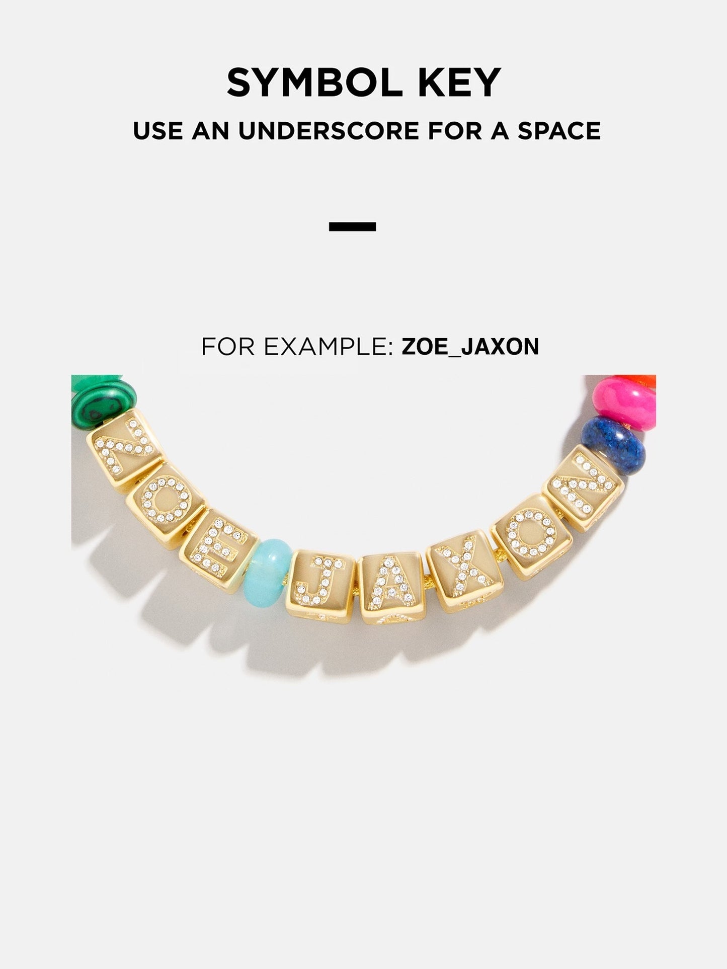 Block Letter Beaded Custom Necklace - Pink Multi