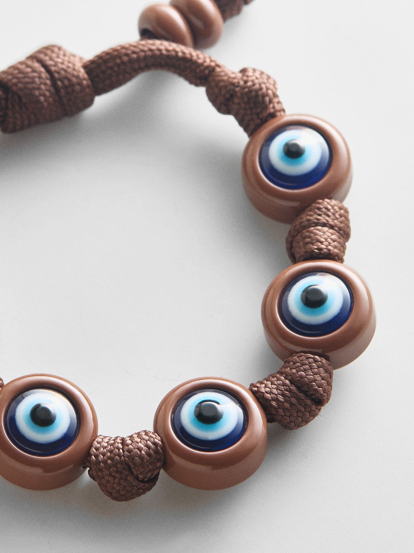 Knotty Good Eye Cord Bracelet - Chocolate Brown