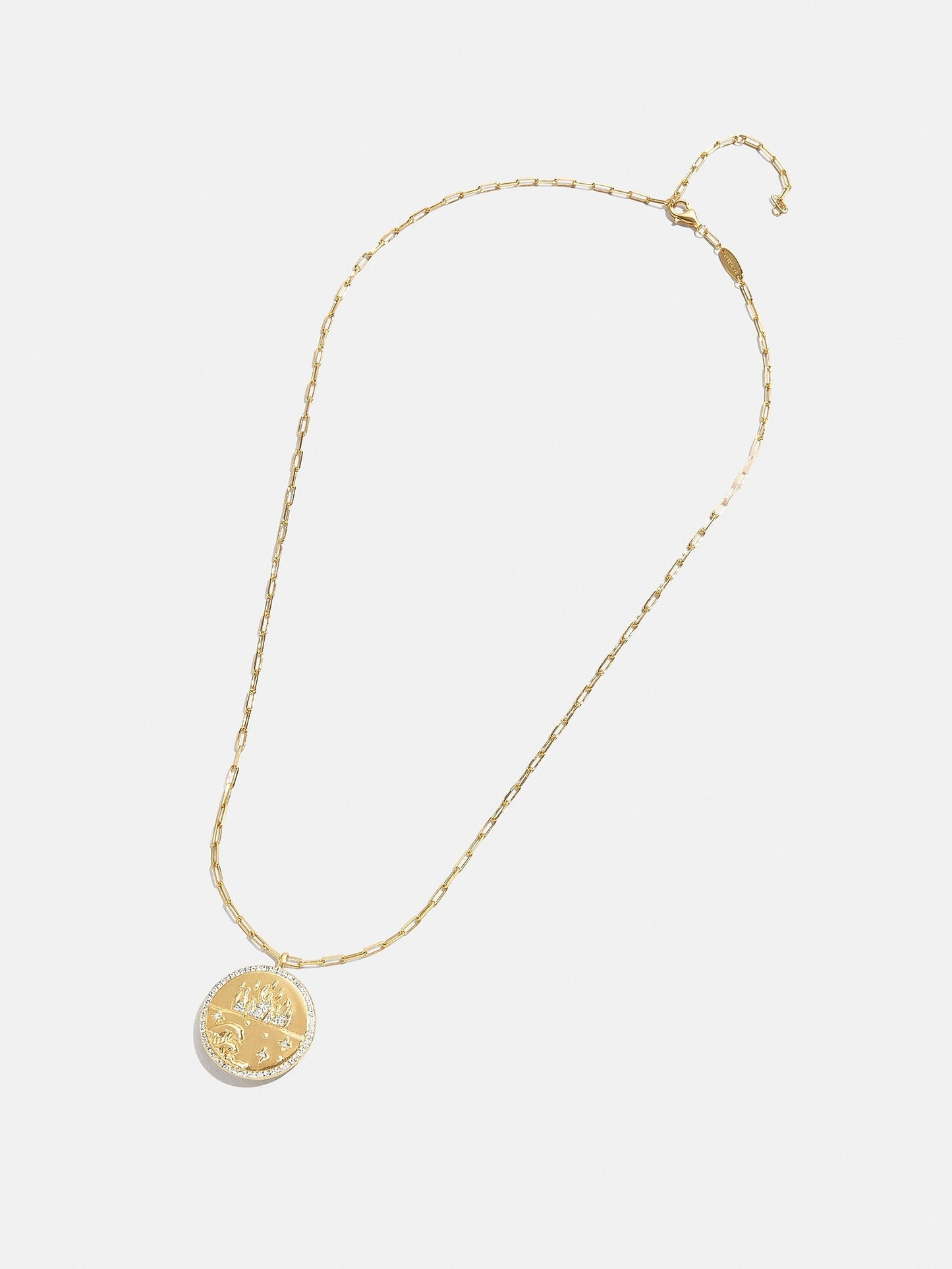 18K Gold Fire Reversible Pendant Necklace - Navy