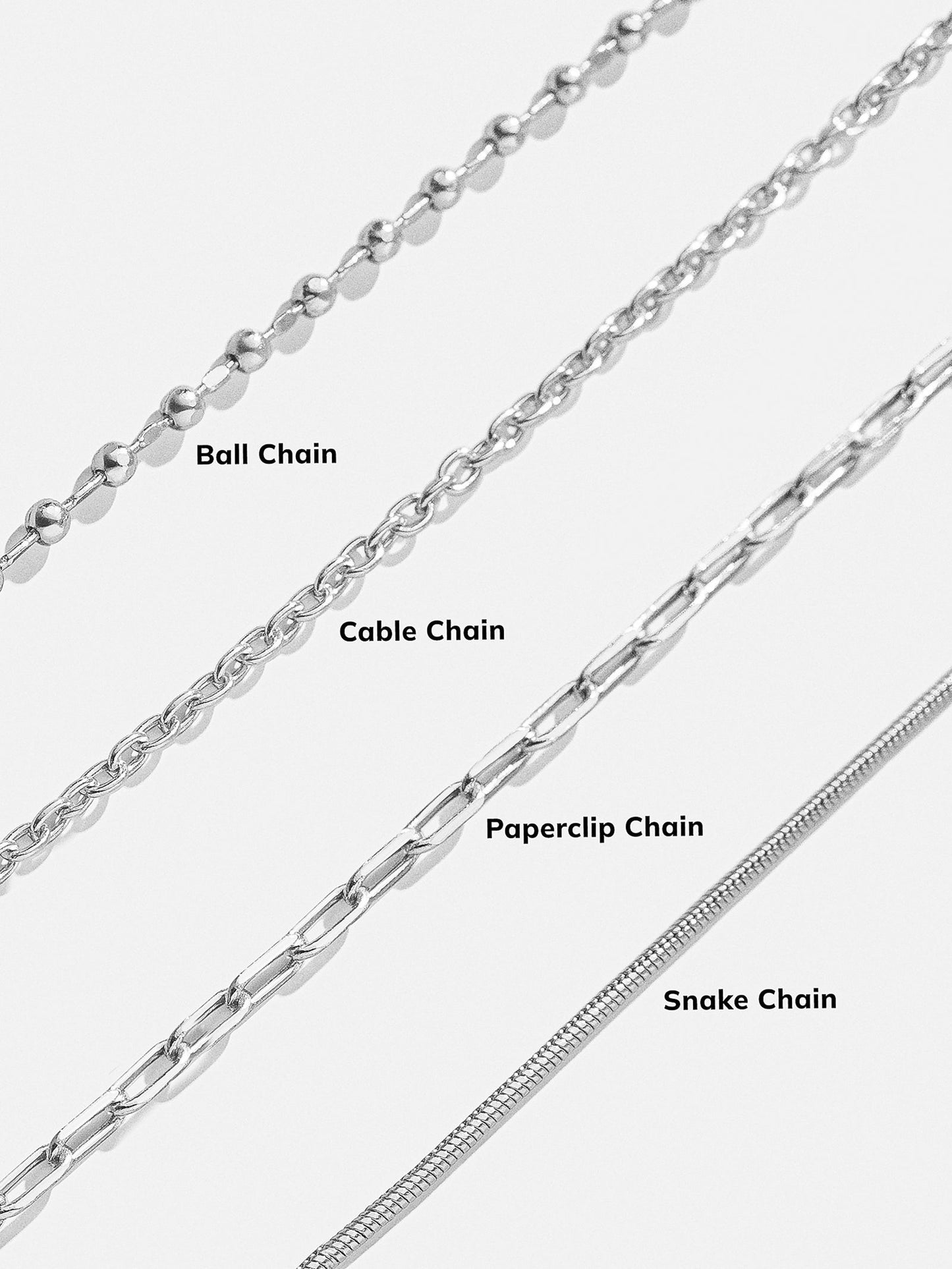 Cluster Charm Necklace Chain - Silver Ball Chain