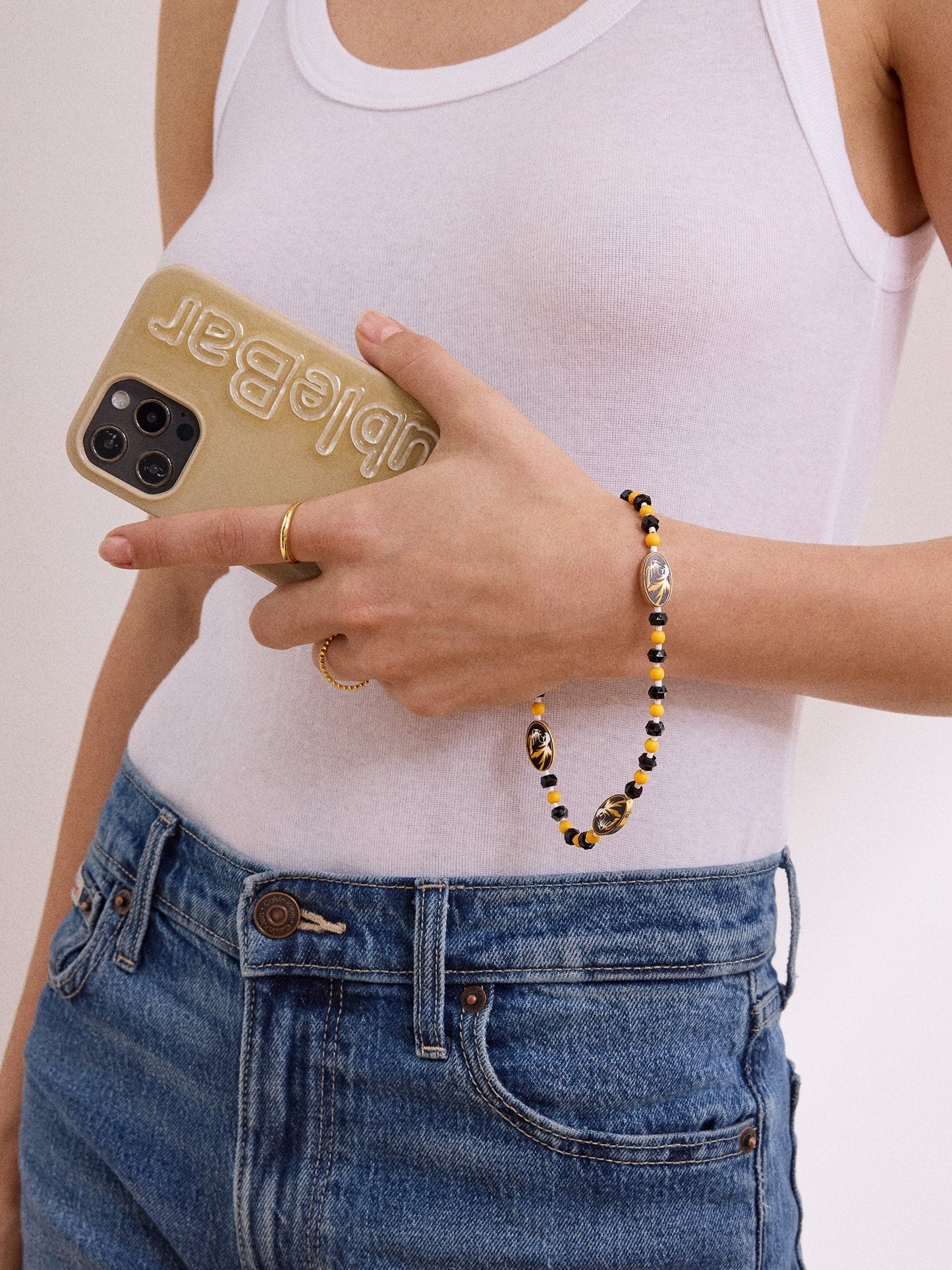 University of Missouri Beaded Phone Charm - University of Missouri