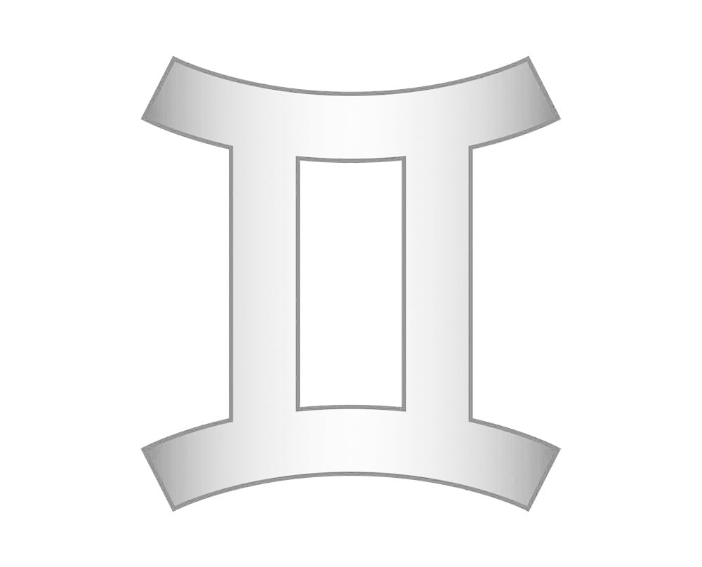 Gemini Zodiac Icon - Silver