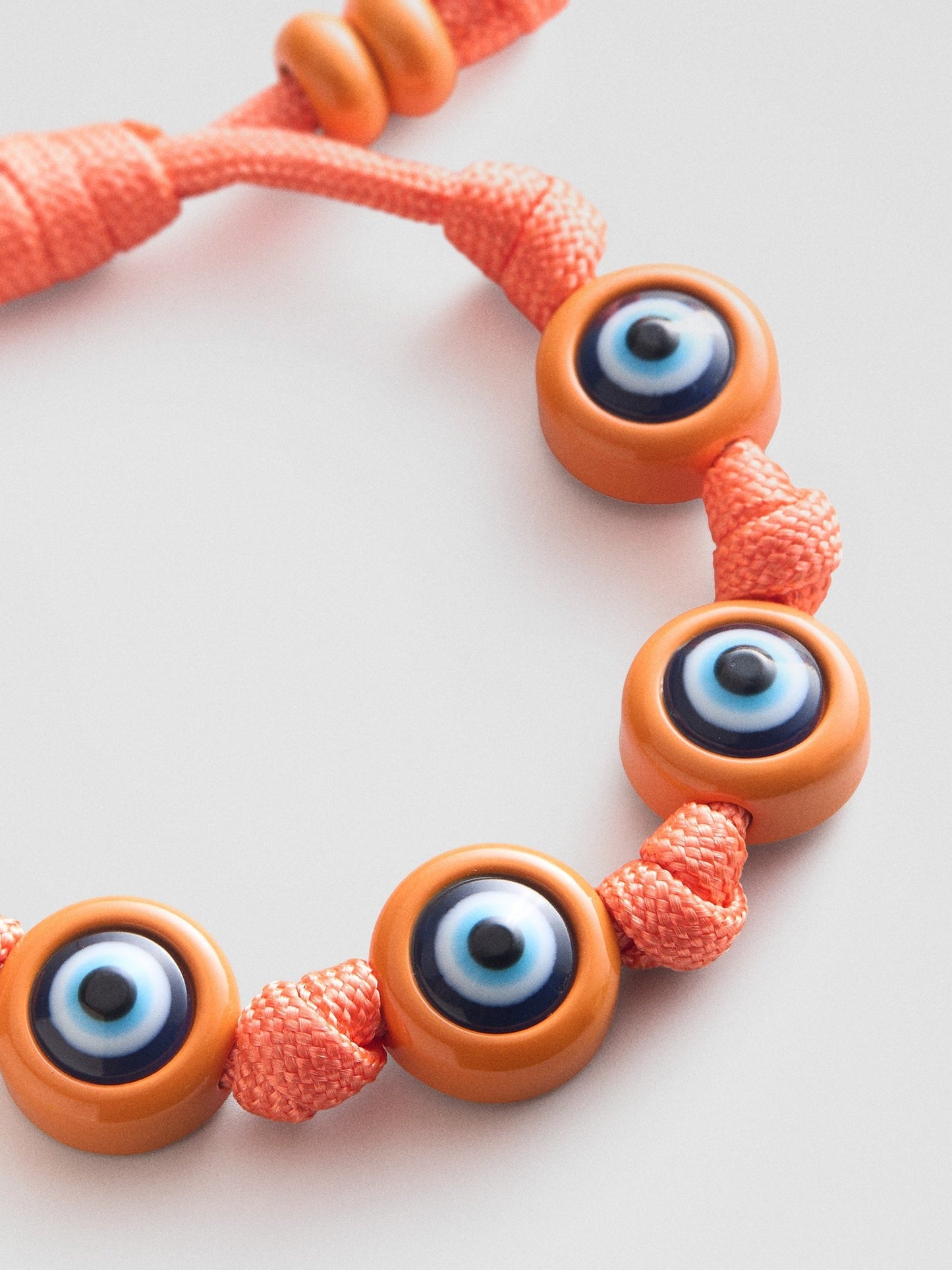 Knotty Good Eye Cord Bracelet - Tangerine