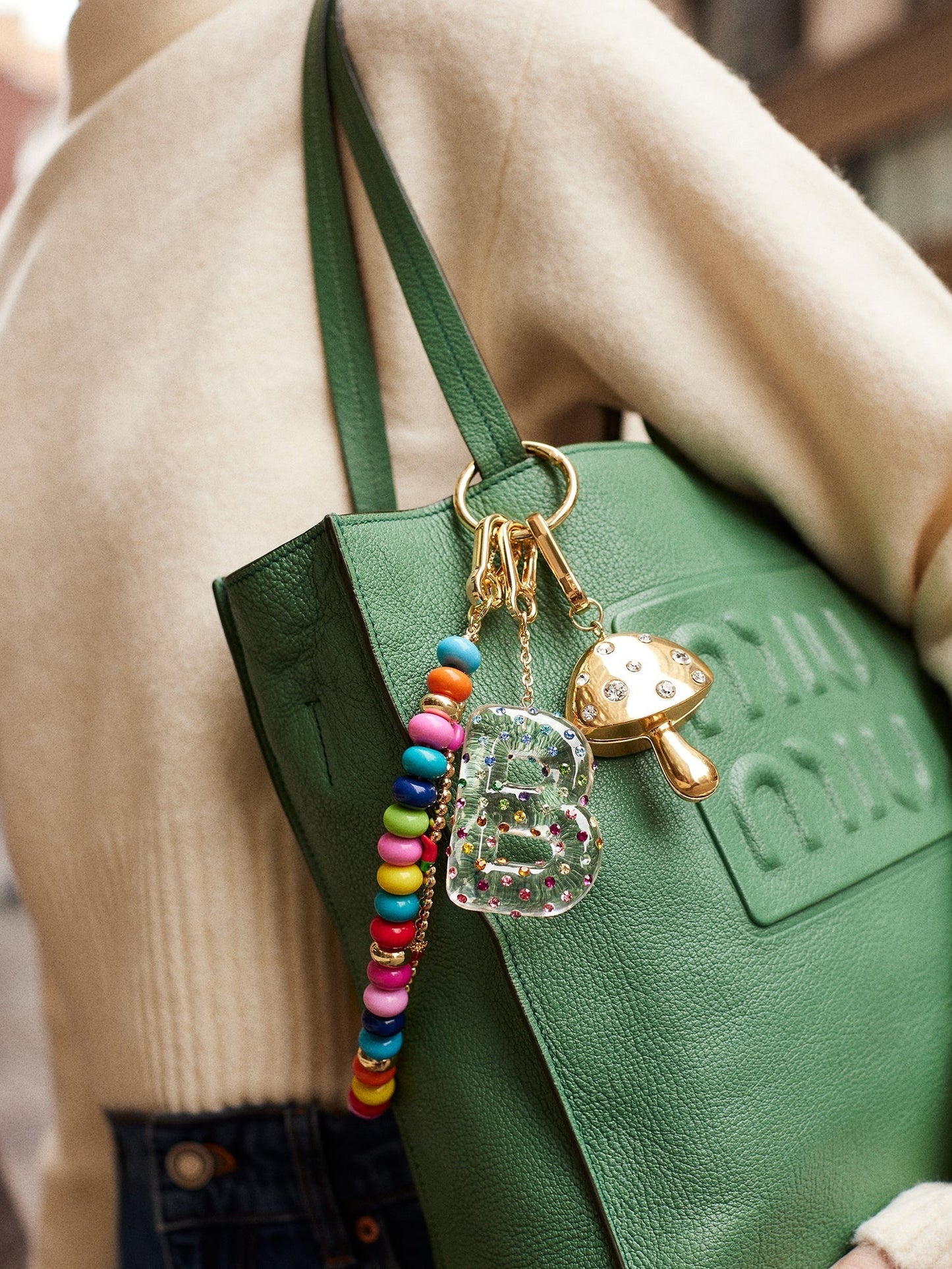 Confetti Initial Bag Charm - Multi