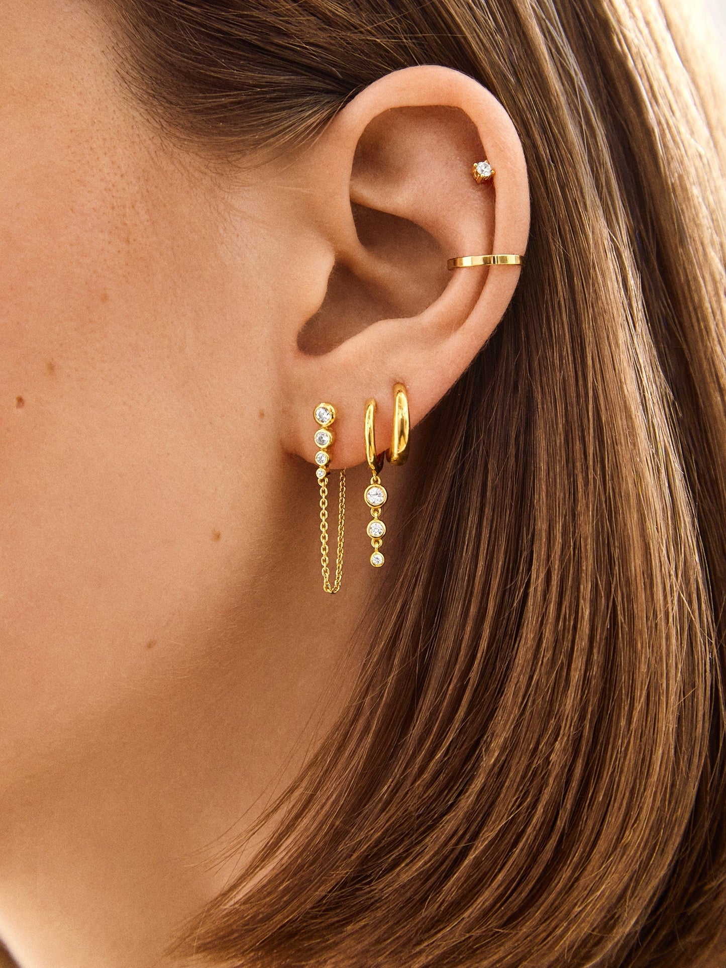 Jenelle 14K Gold Earring Set - Jenelle 14K Gold Earring Set