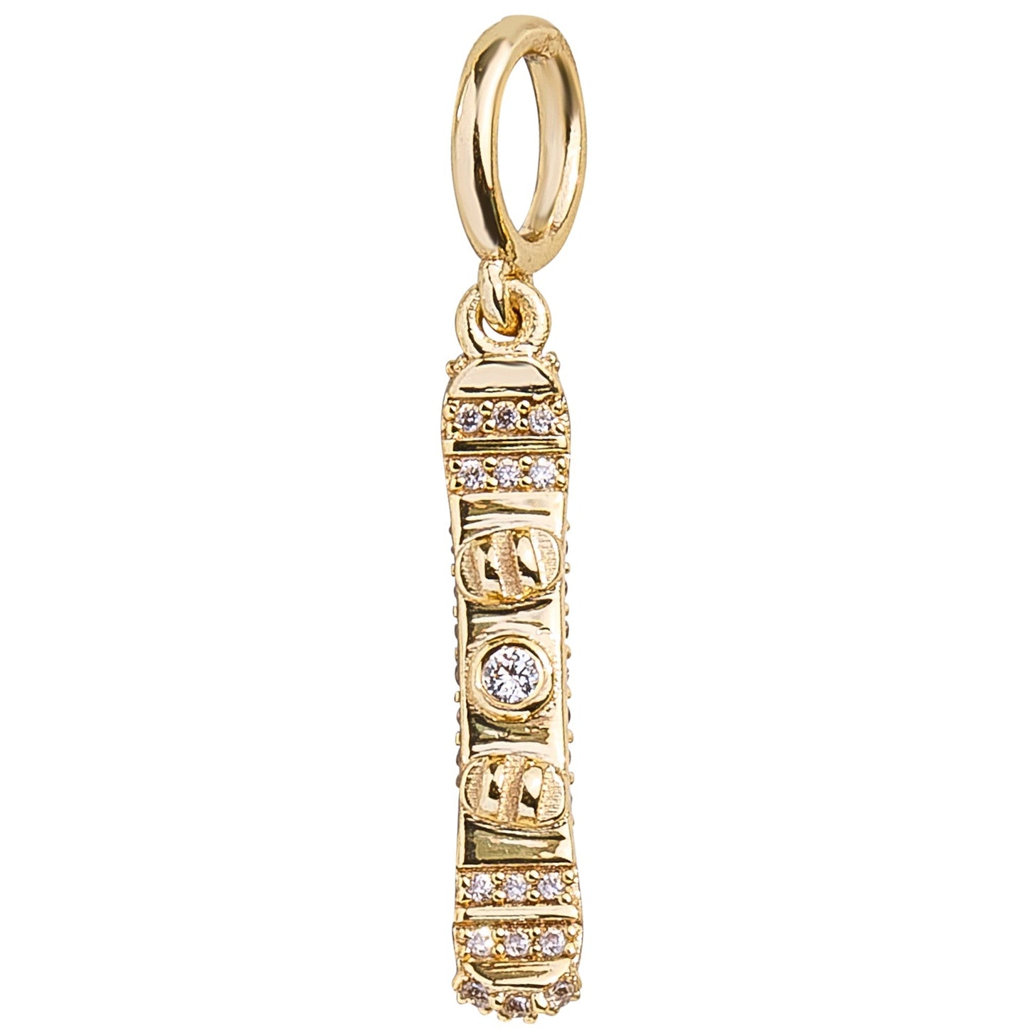 Sports Cluster Charm - Snowboard - Clear