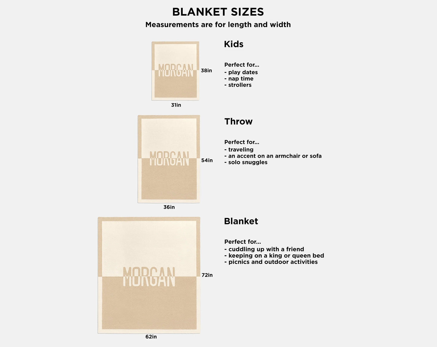 Spell It Out Custom Blanket - Natural/Beige