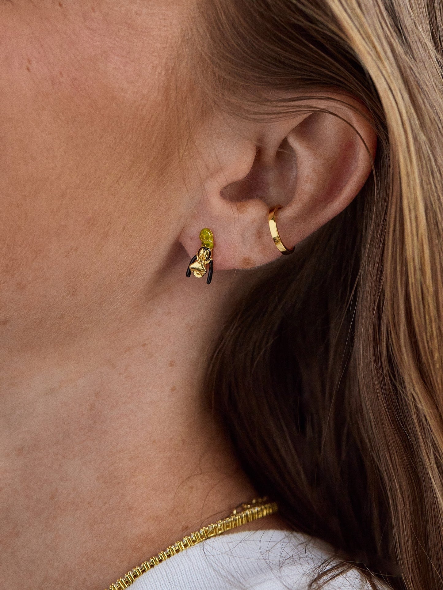 Disney Goofy 18K Gold Plated Sterling Silver Crystal Studs - Goofy