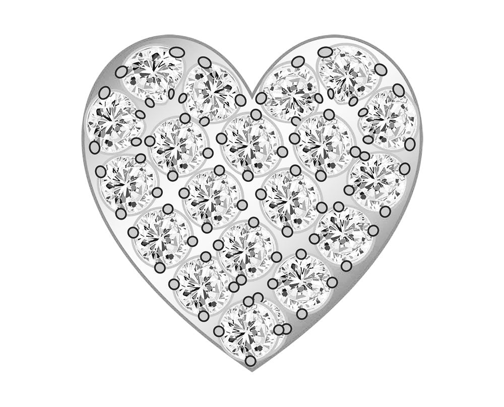 Mini Heart Icon - Clear/Silver