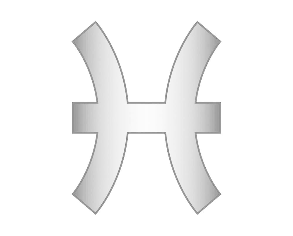Pisces Mini Zodiac Icon - Silver