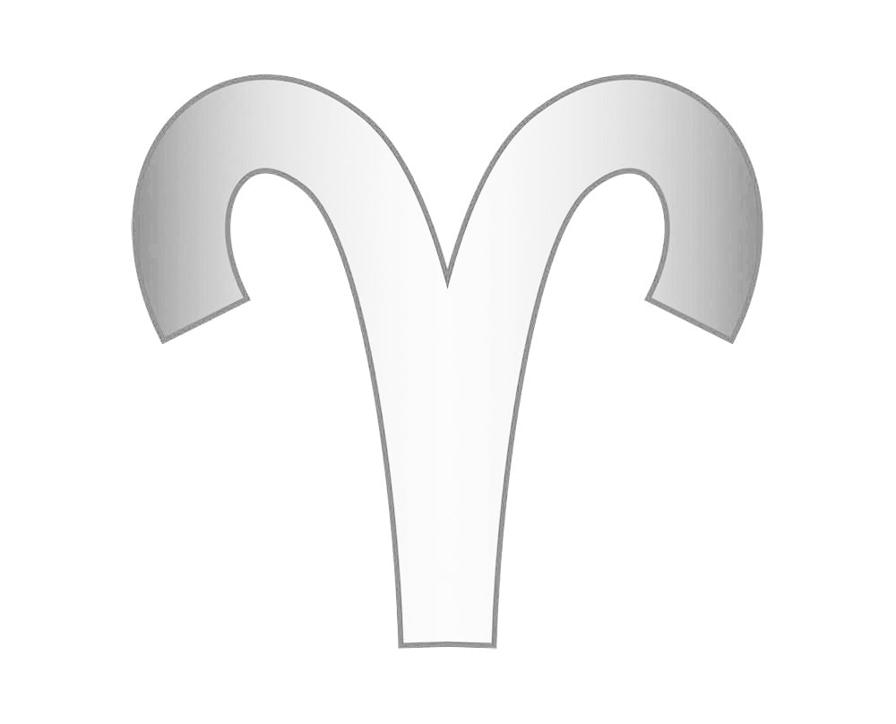 Aries Zodiac Icon - Silver
