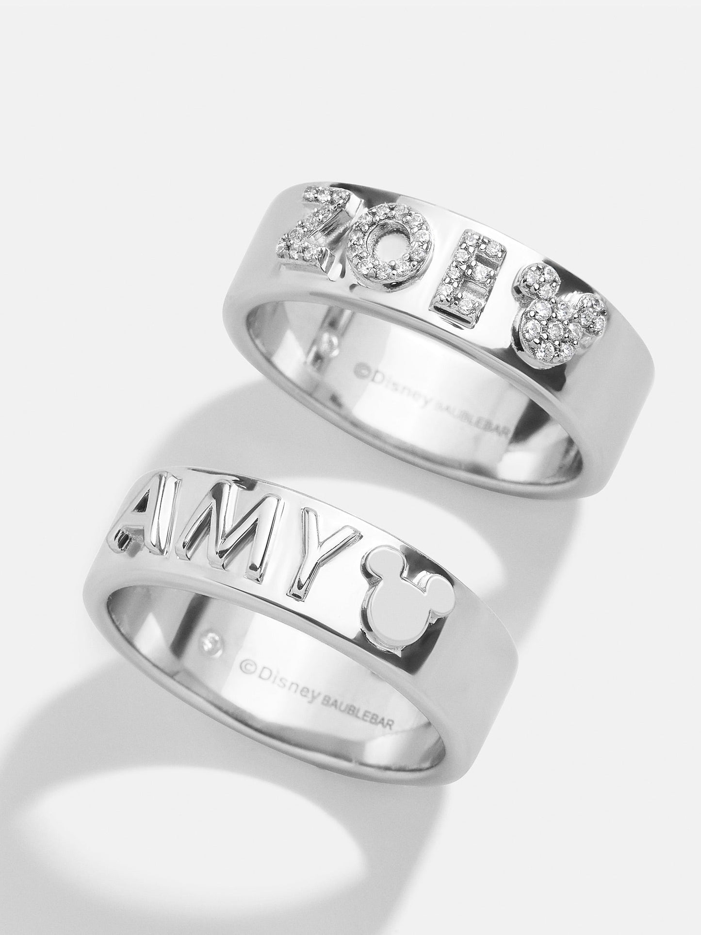 Disney Sterling Silver Custom Block Ring - Pavé/Silver