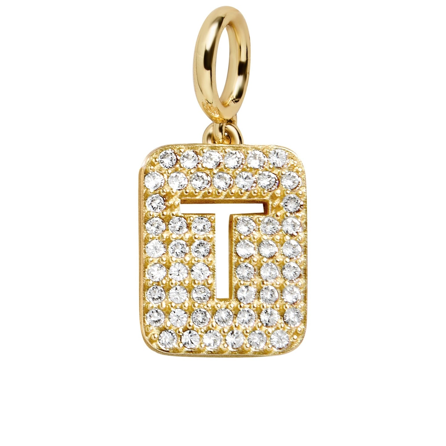 Block Pavé Initial Cluster Charm - T