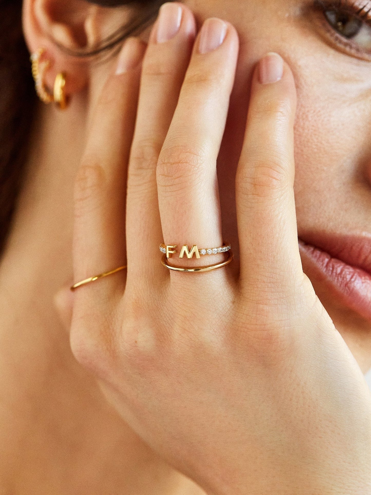 Sterling Silver Custom Initial Ring - Silver