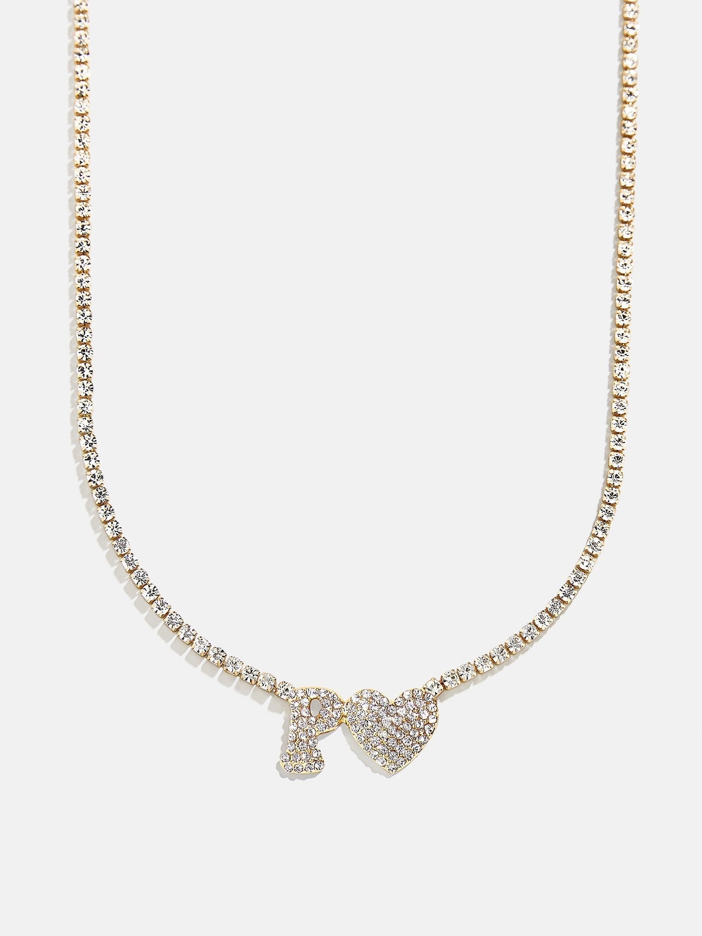 Love Letter Kids' Initial Tennis Necklace - Gold/Pavé